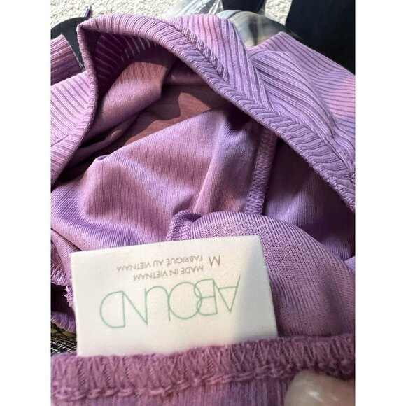 BP RIBBED Crop Long Sleeve tee top Purple MEDIUM - Picture 8 of 9